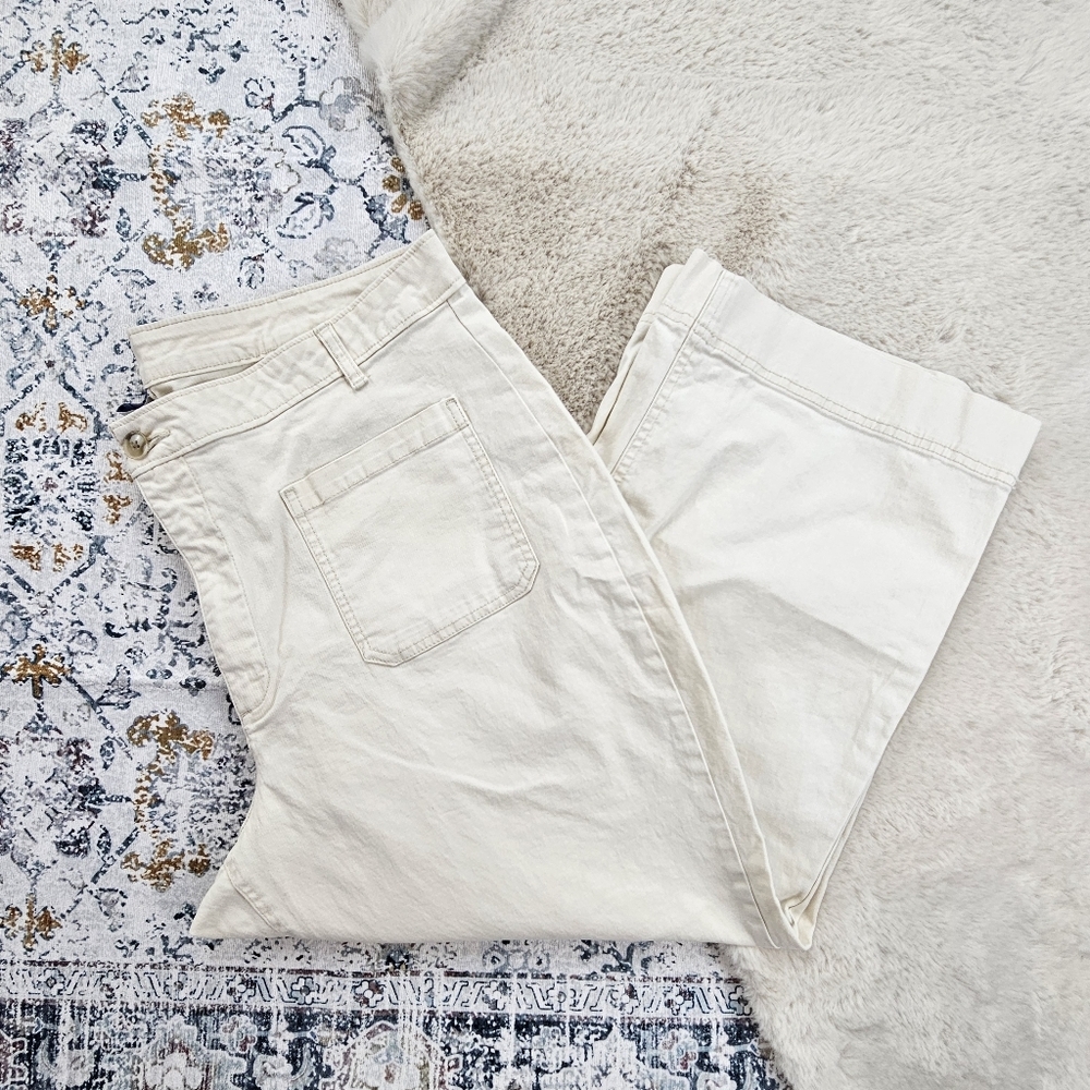 Old Navy Cream Straight Leg Pants